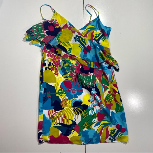 J. Crew Multi Colored Tropical Floral Ruffle Mini Woman’s Sun/Cami Dress 20 - Picture 3 of 14